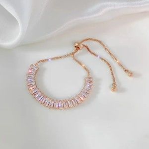 Gorgeous Adjustable Shimmery Rose Gold Tennis Bracelet